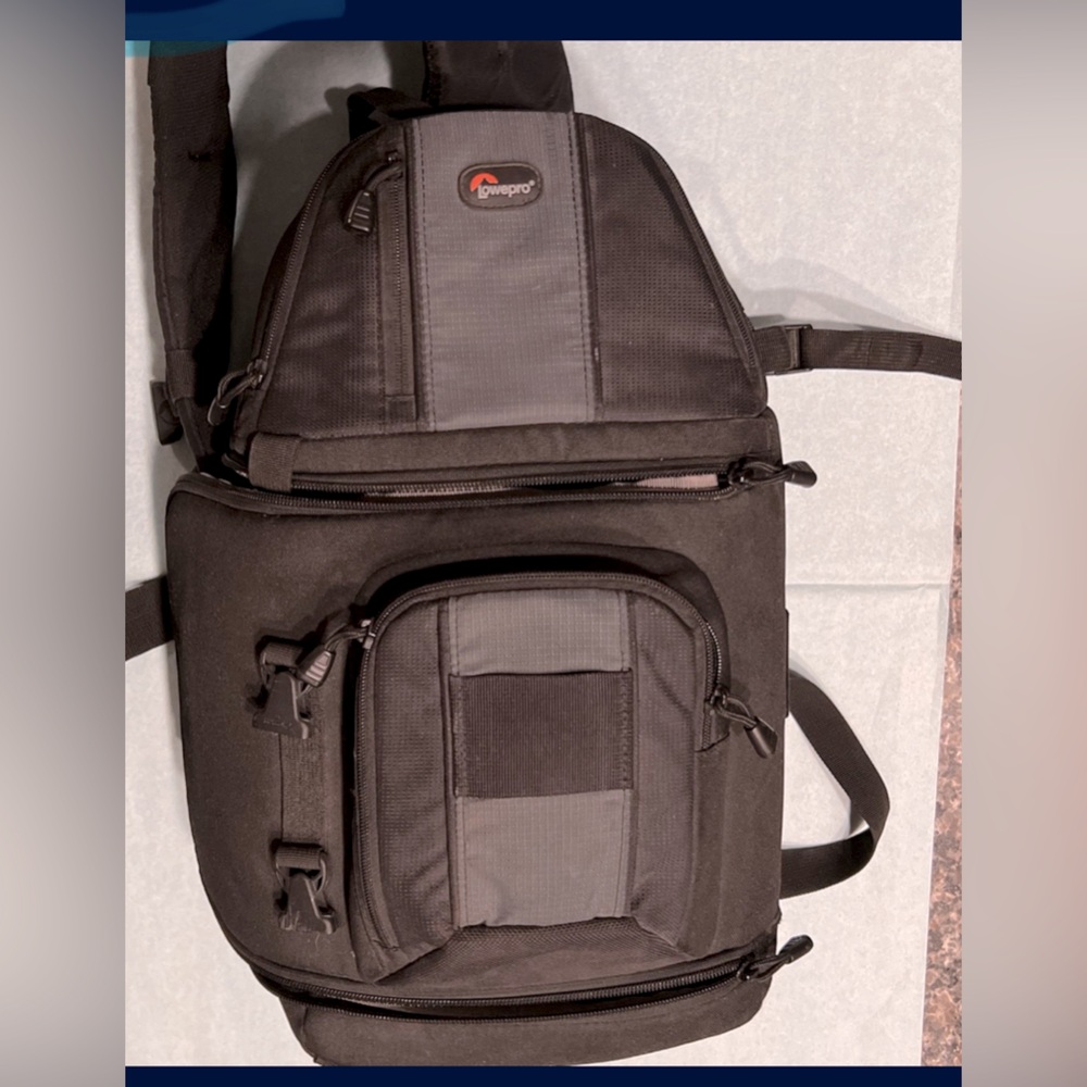 Black and Gray lopro camera Backpack